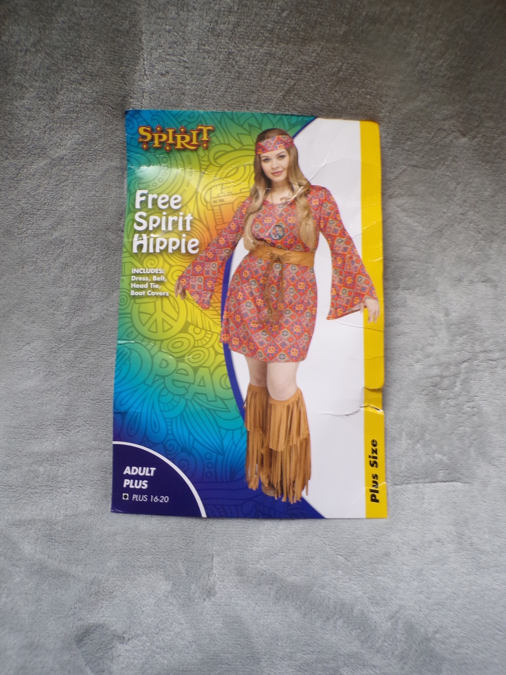 Spirit Orange Multi-Print Long Sleeve Hippie Dress with Fringe Belt